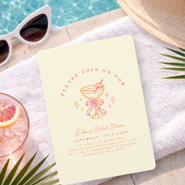 Invitación Arco de Despedida de Soltera Cóctel Rosa Amarillo