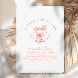 Invitación Arco de Despedida de Soltera Cóctel Rosa Blanco