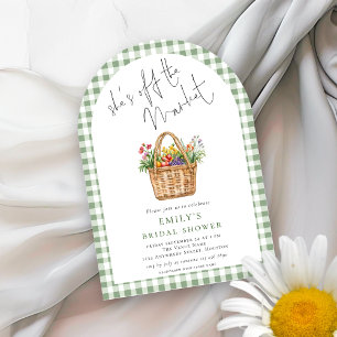 Invitación Arco de Despedida de Soltera Gingham She's off the
