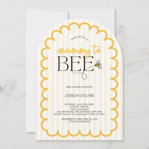 Invitación Arco de escritura amarilla moderna Mamá abeja Show
