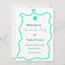 Invitación arco de fiesta de graduación verde pastel frontera