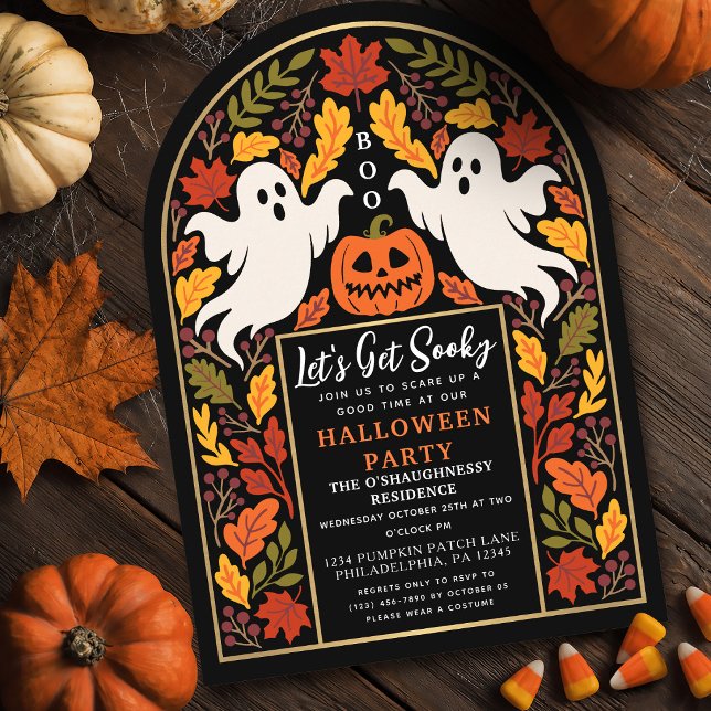 Invitación Arco de Fiesta de Halloween Fantasma de Hoja de Ot (Subido por el creador)