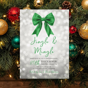 Invitación Arco de fiesta de Navidad Silver Green Jingle Ming