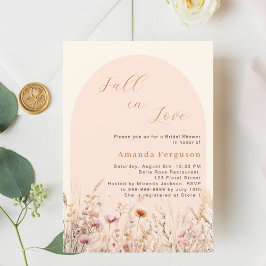 Invitación Arco de flor silvestre enamorar durazno Bridal Sho