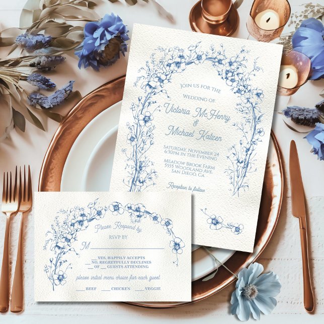Invitación Arco de Floral de Toile Boda simple RSVP (Subido por el creador)