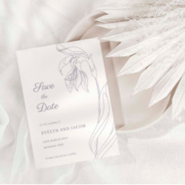 Invitación Arco de flores de arte de línea Lavender Guardar f
