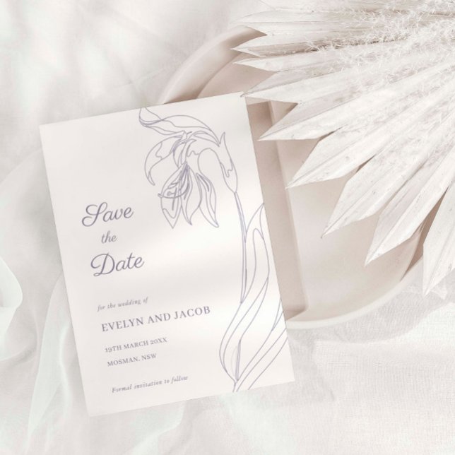 Invitación Arco de flores de arte de línea Lavender Guardar f (Subido por el creador)