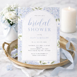 Invitación Arco de flores de Hortensia Azul para Despedida de