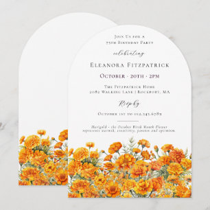 Invitación Arco de flores de Marigold por el 75 cumpleaños en