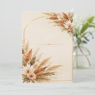 Invitación Arco de flores de terracota y hierba de Pampas boh