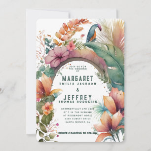 Invitación Arco de flores exóticas Boda de Moda de verano tro