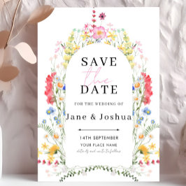 Invitación Arco de flores silvestres acuarela boda salvar la 