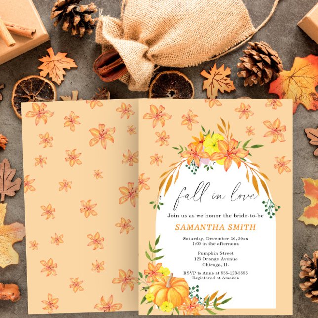 Invitación Arco de flores y calabaza para fiesta de compromis (Subido por el creador)