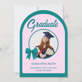 Invitación Arco de foto de fiesta de graduación con lazo de g