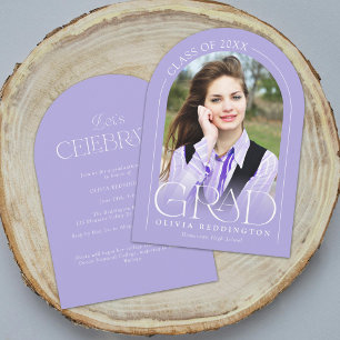 Invitación Arco de Foto Lavanda Minimalista Moderna para Fies