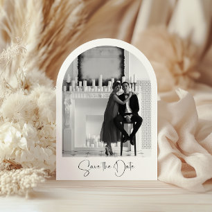 Invitación Arco De Fotografía Guardar El Boda De Guión De Fec