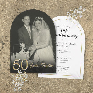 Invitación Arco de fotos de aniversario de boda de cualquier