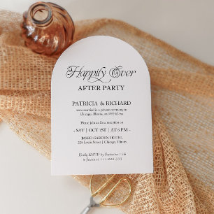 Invitación Arco de Fotos de Boda con Fiesta Felices para Siem