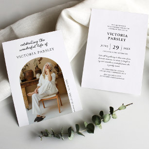 Invitación Arco de Fotos de Celebración de la Vida en Memoria