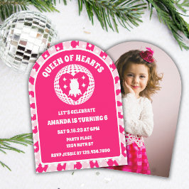 Invitación Arco De Fotos De Cumpleaños De Reina Rosa Retro De