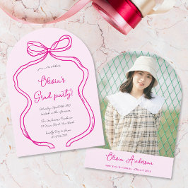 Invitación Arco de Fotos de Mano Dibujada Rosa Fiesta de Grad