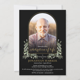 Invitación Arco de fotos de vegetación Celebración de la vida