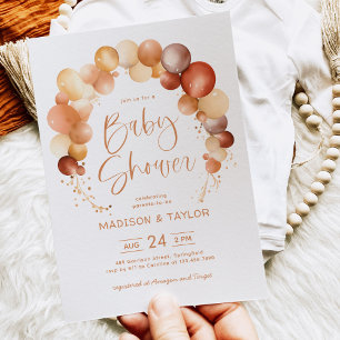 Invitación Arco de globo acuático género Baby Shower neutro
