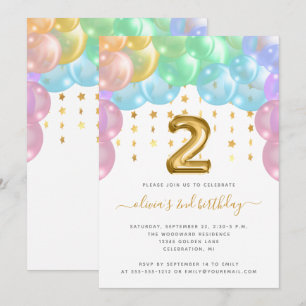 Invitación Arco de globo Arco Arco Arcoiris Chicas de oro Fie
