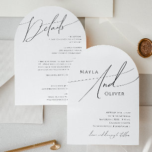 Invitación Arco De Guión Brillante Todo En Un Boda