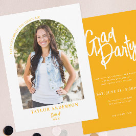 Invitación Arco de guión moderno Foto Partido de graduación a