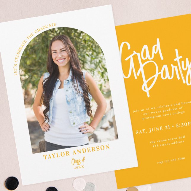 Invitación Arco de guión moderno Foto Partido de graduación a (Subido por el creador)