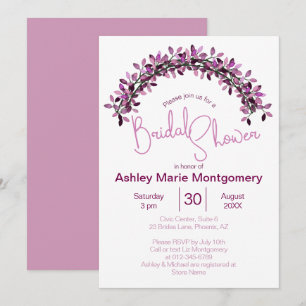 Invitación Arco de guirnalda de hojas simple y elegante para 