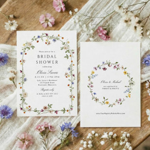 Invitación Arco de jardín de flores silvestres elegante para