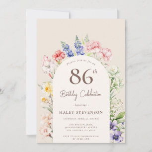 Invitación Arco de jardín floral caprichoso beige cumpleaños 