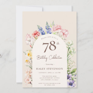 Invitación Arco de jardín floral caprichoso beige cumpleaños 
