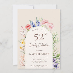 Invitación Arco de jardín floral caprichoso beige Cumpleaños