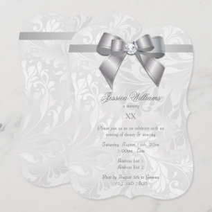 Invitación Arco de joya de plata, cinta y fiesta de cumpleaño