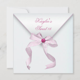 Invitación Arco de joya rosa bonito blanco fiesta de dulces d