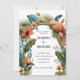 Invitación Arco de Jungla Tropical Floral Exótico Boda de Ver