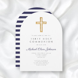 Invitación Arco de la primera comunión de Blue Boy de la arma