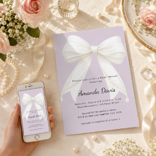 Invitación Arco de lavanda rosa marfil Baby Shower