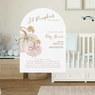 Invitación Arco de Li'l Pumpkins on the Way Twins Baby Shower
