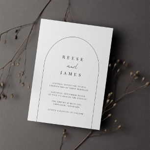 Invitación Arco de línea   Boda mínimo moderno