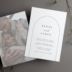 Invitación Arco de línea   Moderno Boda de fotografía minimal