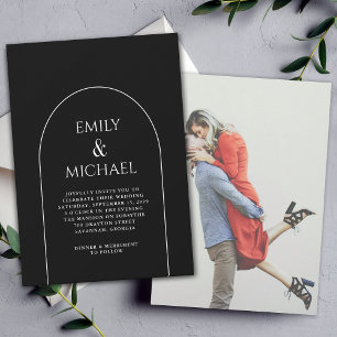 Invitación Arco de línea moderno simple con Boda de fotos