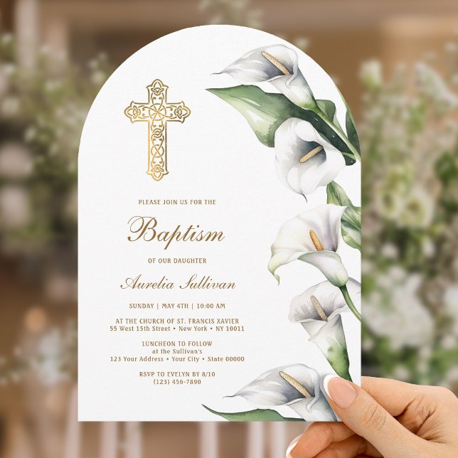 Invitación Arco de Lirios de Calla Bautizo (Subido por el creador)