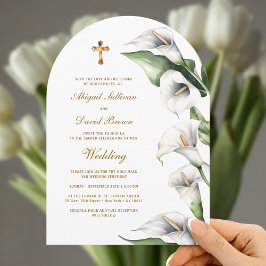 Invitación Arco de Lirios de Calla Boda Religiosa
