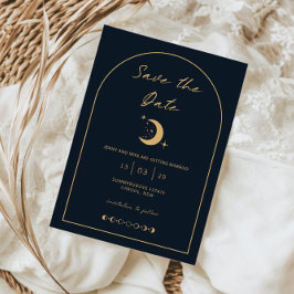 Invitación Arco de Luna y Estrellas Celestiales Guarda la Fec