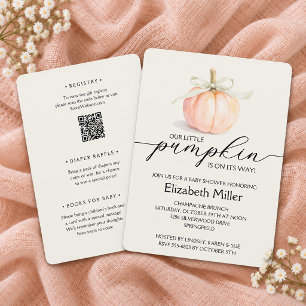 Invitación Arco de marfil Calabaza pequeña Baby Shower Todo e