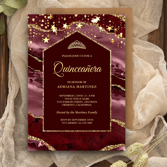Invitación Arco de Mármol de la Agitación de Oro de Borgoña Q (Subido por el creador)